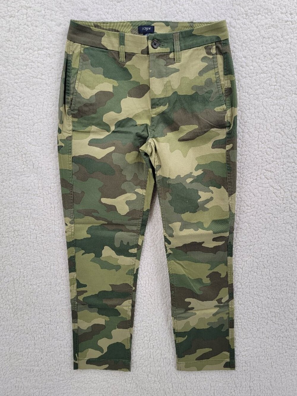 NWT J.Crew High Rise Girlfriend Chino Pants Womens Size 00 Camo Green